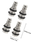 Close-up of twenty piece silver shelf pegs with self tapping screws cold rolled steel shelf supports built tough load bearing pins