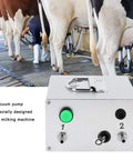 12V Milking Vacuum Pump for Livestock with aluminum shell and pulsing machine, used for dairy farming with cows.