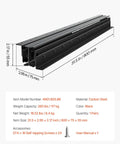 Beefy Undermount Drawer Slides Set 16 24 32 40 Inch Full Extension Ball Bearing 260 lb Load Black Cabinet Rails