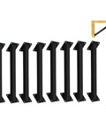 Beefy 45 Degree Angle Support Bracket For Outdoor Shelters And Wall Cabinets Rugged Heavy Duty Connector Brace 8 Pack in black finish.