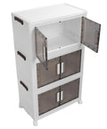 Super Sturdy Folding Storage Bins With Four Rollers For No Sweat Moving Quick Assembly Durable Plastic Bins in three tier set.