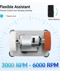Super Cool 3000-6000Rpm Mini Bench Grinder With Dual Grinding Wheels, 7 Speed Settings And Reversible Motor, close-up of motor.