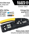 ProTech Data Kit For Twisted Pair Cabling, Compact Ratcheting Modular Crimper with Klein Tools branding