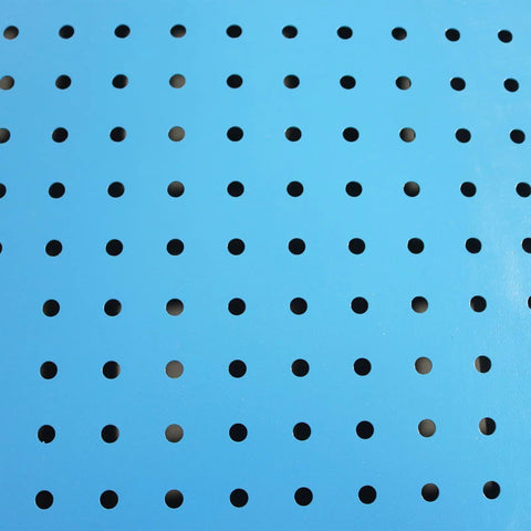 Heavy Duty Metalworking Downdraft Table Featuring A Rock Solid Dust Collector And Welding Fume Extractor Crafted For Grinding Polishing Workstations, close-up of perforated blue deck.