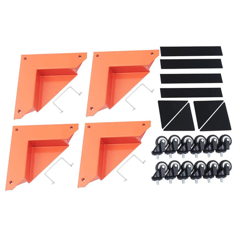 Heavy Duty Furniture Dolly Set Of 4 For Moving Appliances And Heavy Gear With Triangular Steel Frame and components.