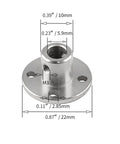 Bonsicoky 6mm rigid flange coupling, metal with four M3 mounting holes