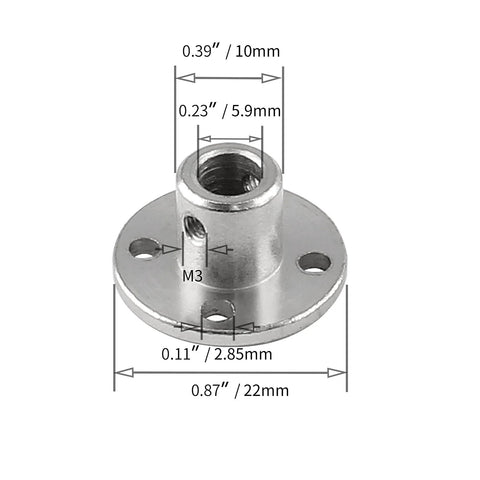 Bonsicoky 6mm rigid flange coupling, metal with four M3 mounting holes
