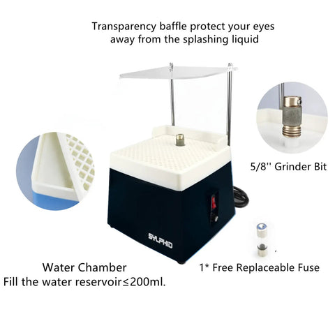 Portable Mini Glass Grinder 110V With A Zippy 4200Rpm Dc Motor And Auto Water Tank For Stained Glass Shells And Ceramic Diy Crafts Delivers An Effortless Setup And Arrives Ready To Rock With 5/8 Inch Bits Included