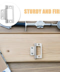 12 Piece Stainless Steel Cabinet Door Hinges Set Quiet Flush Self Closing For Wardrobe And Office Use 51x25x1.2mm White Nickel Non Mortise
