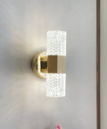 EDFGVH Glass Lampshade Wall Lamps LED Light Source Sconces 11.4in Bedside Decorative(Gray) mounted with stylish crystal design.