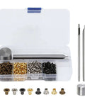 2Mm Grommet Kit with Punch Pliers Tool and Storage Box for Shoes Bags Clothes DIY Projects assorted colors gold silver bronze