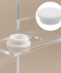 Silicone Bathtub Plug Replacement Round Holes for 30-31mm 5pcs, soft white silicone stopper in clear acrylic background.
