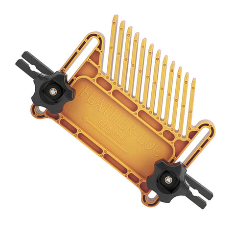 Top Shelf Stackable Kickback Buster Featherboard For Table Saws And Router Tables Heavy Duty Polypropylene Woodworking Safety Tool with adjustable guide bar.