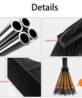 Heavy Duty Outdoor Angle Broom With 20 Inch Wide Base And 51 Inch Extended Handle Sweeper, showing thickened poles and five-layer bristles.