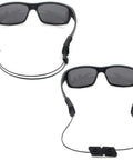 No Tail Eyewear Strap For Glasses, Adjustable Retainer Lanyard With Silicone Tips, Wired Eyewear Holder For Men And Women attached to sunglasses