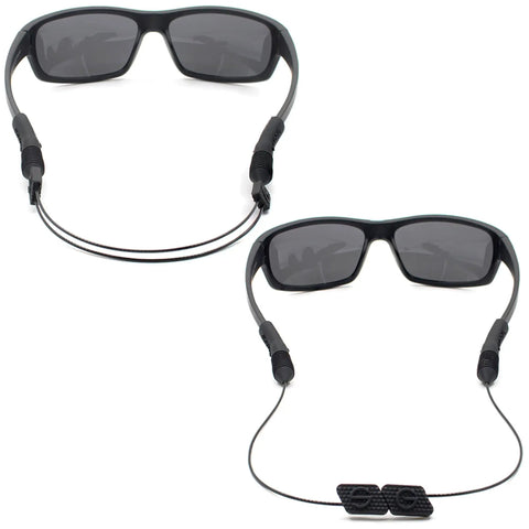 No Tail Eyewear Strap For Glasses, Adjustable Retainer Lanyard With Silicone Tips, Wired Eyewear Holder For Men And Women attached to sunglasses