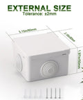 Rugged Outdoor ABS Junction Box Waterproof Case For Wires And DIY Projects, Shockproof Mini Storage, IP Rated Protection, Weatherproof Electrical Box, Compact 3.15x3.15x1.97 Inch, Built To Last. White ABS junction box 80x80x50mm with cable entries