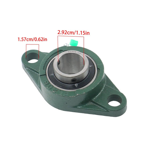 UCFL20619 Pillow Block Bearings Two Piece Set With One And Three Sixteenth Inch Bore Solid Cast Iron Base Self Aligning