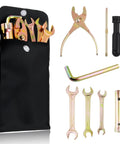 Compact Motorcycle Tool Kit With Pliers, Double Ended Spark Plug Socket, Screwdriver, Wrenches, And Storage Bag For Dirt Bikes