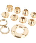 Efficient Router Template Guide Kit - 11 Piece Brass Bushing Set For Woodworking And Shaping, Durable Adapters Visible