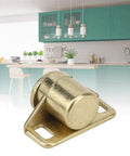 Four Piece Magnetic Cabinet Door Catch Set In Zinc Alloy With Gold Antique Finish shown in a modern kitchen setting