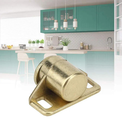 Antique Gold Magnetic Door Catcher Set For Cabinets Wardrobes And TV Units Zinc Alloy Hardware in kitchen setting