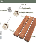 Packing list for Premium Burmese Teak Folding Shower Seat Bench Wall Mounted With Brushed Finish, Solid Teak Wood With Stainless Steel Bars