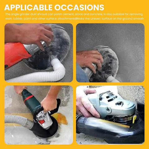 Universal 7 Inch Dust Shield For Angle Grinders Surface Grinding Dust Cover with vacuum attachment on various surfaces
