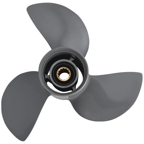 Eleven And One Quarter By Thirteen Outboard Boat Propeller For Honda Engines Thirty Five To Sixty HP Aluminum Three Blade