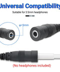 Close-up of Two Pin To Three Point Five Millimeter Earpiece Adapter for Walkie Talkie Gear with tip details, black color