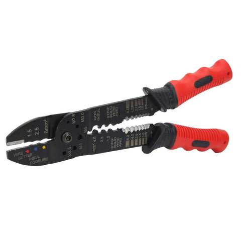 Multifunction Terminal Crimping Tool And Wire Stripper With High Carbon Steel Blades and Ergonomic Grip for Precise Wire Stripping