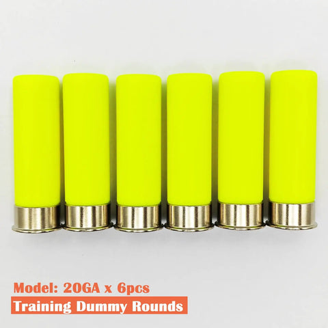 20 Gauge Safety Practice Rounds Action Trainer Dummy Snap Caps Dry Fire Training Kit 6 Pack CNC Machined Silver Base