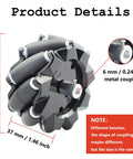 97mm mecanum wheels for AGV robots with 6mm couplings
