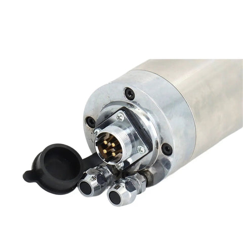 Heavy Duty 800W Water Cooled CNC Router Motor With ER11 Collet, 24000 RPM High Speed Spindle For Woodworking Rigs close-up of connector details