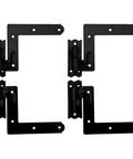 Steel Blind Shutter Hinge 1-1/16 Inch Offset For Wood Frames Or Brick Facades, Power Coated Black Finish, 4 Pack, side view