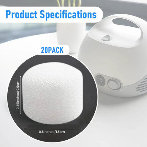 Universal Round White Air Filter Sponge For Cool Mist Inhalers And Vaporizers Breathable Foam Replacement 0.59 Inch Diameter
