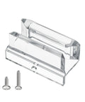 Clear Acrylic Sliding Shower Door Bottom Guide Roller Track For 3/8 Inch Glass With Screws, showing acrylic rail and installation screws.