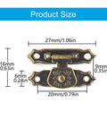 Heavy Duty Metal Jewelry Box Latch Clasp With Retro Floral Duckbilled Toggle Hasps Perfect For Wooden Cabinet Furniture Repair Restoration And Upgrades That Stick Tight And Look Super Cool. 27mm x 16mm antique brass iron latch with screws