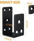 Heavy Duty Door Security Bar Brackets Four Pack Open U Bar Holders Fits 2x4 Lumber Black Iron Construction