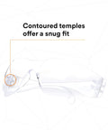 Clear side view of Virtua Clear Lens Safety Glasses Unisex Lightweight Wraparound Eyewear With ANSI Z87 High Impact Protection.