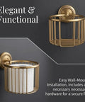 Antique Brass Toilet Paper Holder With Hollow Out Wall Mount For Bathroom, featuring durable brass and metal basket design