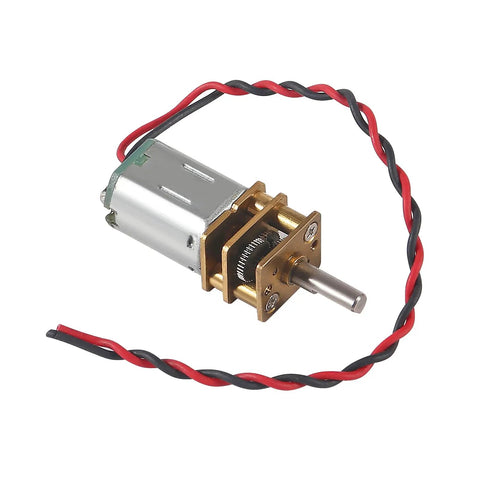 Mini Micro N20 Gear Motor DC 3V-6V With Full Metal Gearbox For DIY Robot Car Projects, Slow Speed High Torque, twisted red-black wires