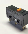 Heavy Duty Snap Action Micro Switch With Pin Plunger Spdt 250 Volt 5 Amp Build, compact black housing with orange actuator.