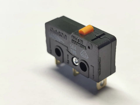 Heavy Duty Snap Action Micro Switch With Pin Plunger Spdt 250 Volt 5 Amp Build, compact black housing with orange actuator.