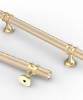 10 Pack 5 Inch Knurled Brushed Brass Cabinet Handles For Kitchen Cabinets And Drawers Gold Tone Hardware With Durable Finish And Easy Glide Pulls For A Modern Kitchen Upgrade, two handles displayed