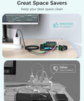 4 In 1 Travel Charging Cable Set for Apple Watch and iPhone USB C Lightning Micro USB on tidy desk