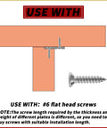 48 Piece Rock Solid Figure Eight Tabletop Fasteners Heavy Duty 12 Gauge Steel Desktop Connector Brackets for use with #6 flat head screws.
