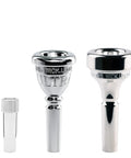 Mouthpiece Adapter For Trumpet And Cornet Silver Plated Quick Connector For Easy Mouthpiece Swaps Durable Fit For Students And Pros Smooth Transitions Without Tone Drop Reliable Brass Instrument Accessory, silver-plated trumpet mouthpiece adapter shown in three sizes