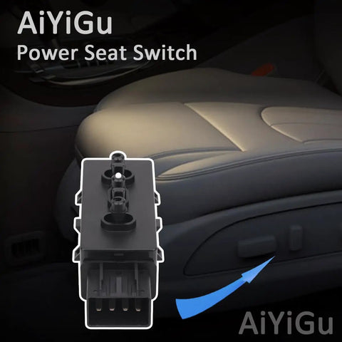 Front Left Driver Side 6 Way Power Seat Adjustment Switch Easy Install Replacement For 2004 2013 Chevy Silverado GMC Sierra Yukon Cadillac Buick Models 12451495 SW5162 1S7614, shown with seat.