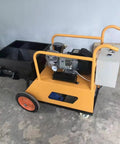 Portable Mortar Plastering Spraying Machine For Sand Cement Render Gypsum Putty Quick Wall Coating Construction Equipment Efficient Handheld Spray Pump with motor and wheels.